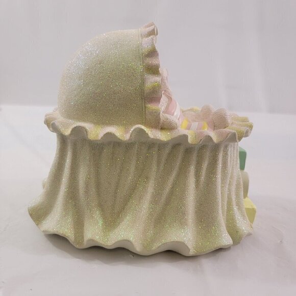 Russ Berrie Baby’s 1st Piggy Bank Money Box Teddy Bear Bassinet Blocks Keepsake - Picture 12 of 16